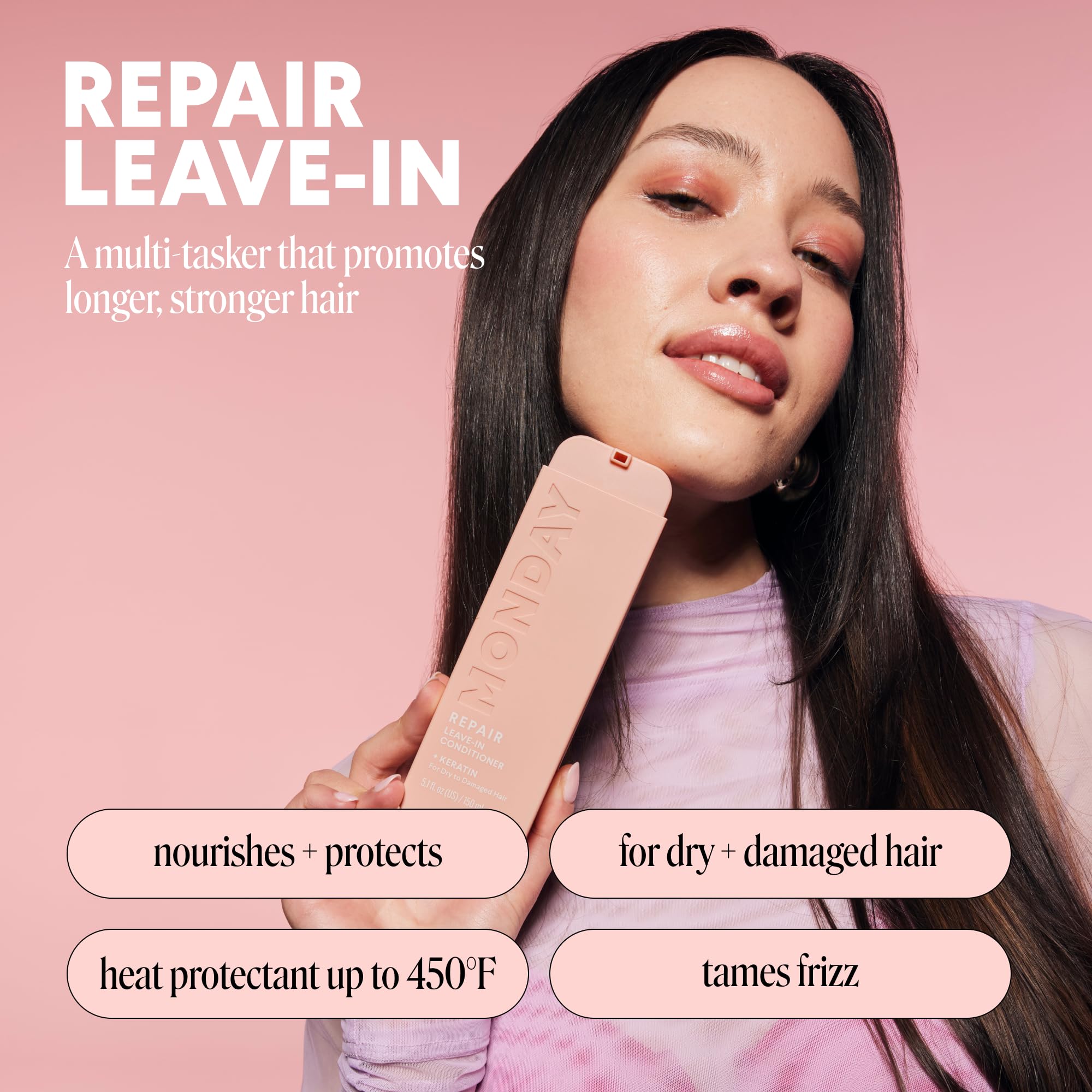 Bundle of MONDAY HAIRCARE Repair Shampoo and Conditioner Set 12oz + MONDAY HAIRCARE Moisture Body Wash 27oz + Monday Repair Leave-in Conditioner 5 Oz Dual Pack - Image 6