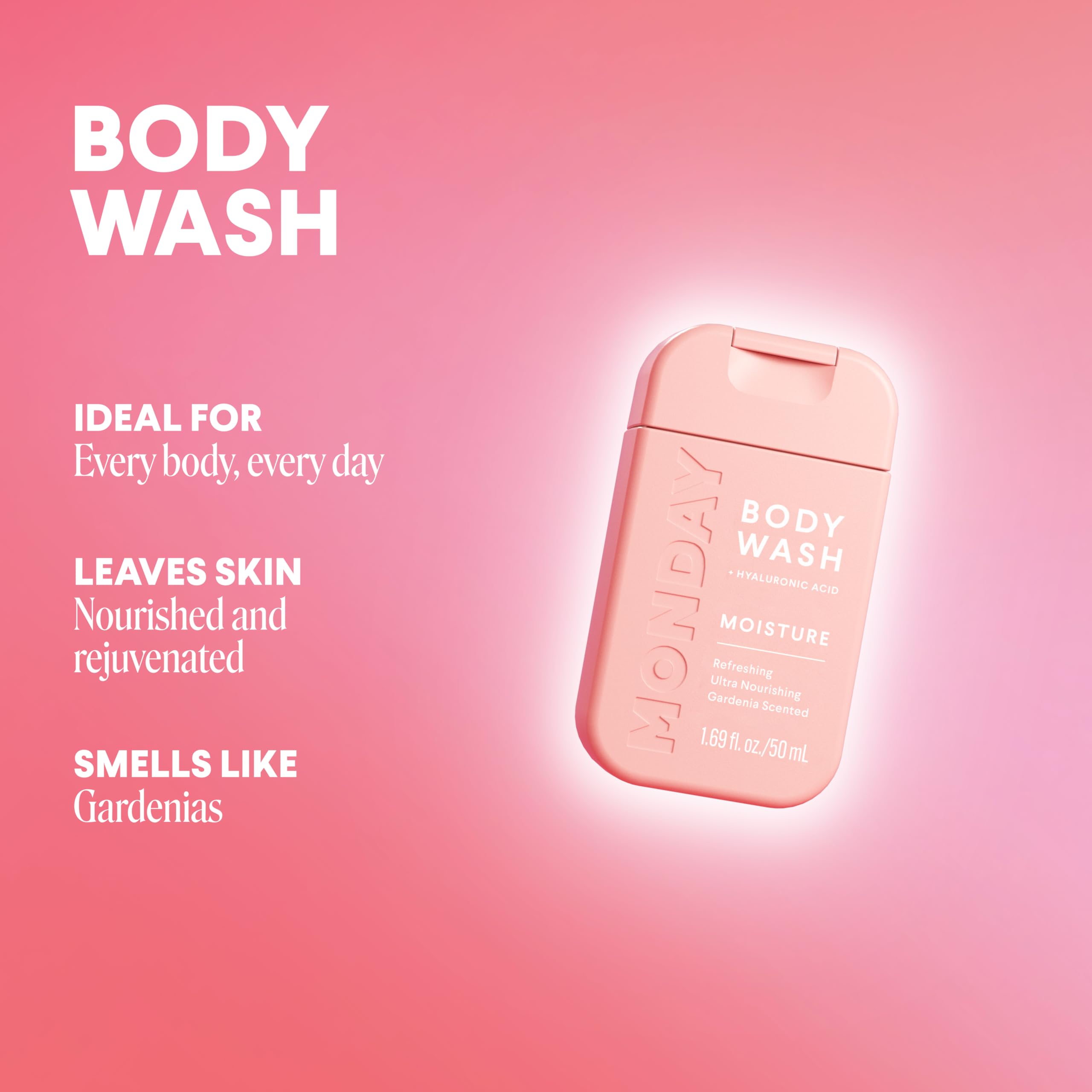 MONDAY Body Wash Moisture Travel Pack -50ML (4 Pack) - Nourishing Ingredients, Shea Butter, Coconut Oil and Grapefruit Extract, Hyrdrate and Replenish Skin - Image 3