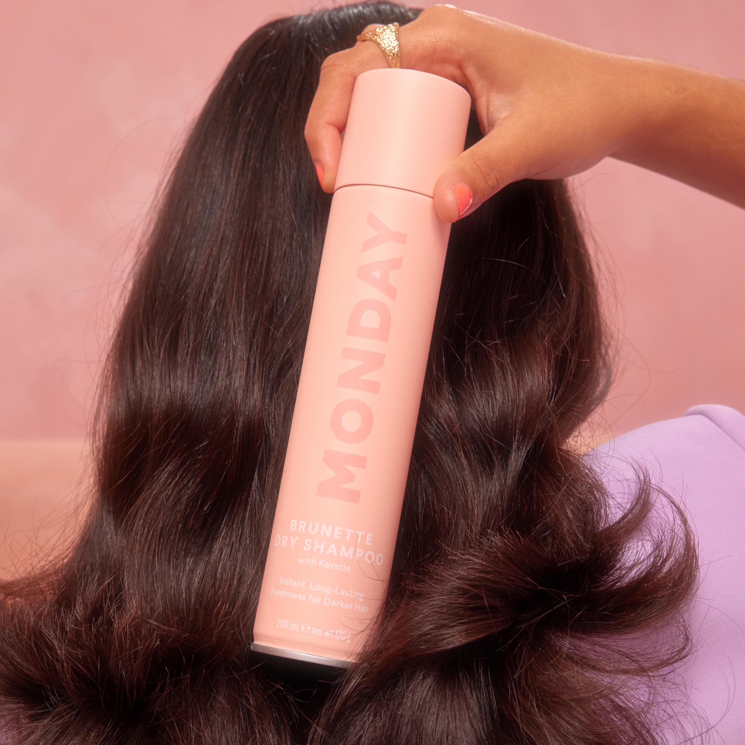 MONDAY HAIRCARE BRUNETTE Dry Shampoo with Keratin, oil-absorbing ideal for Darker Hair 200 mL - Image 7