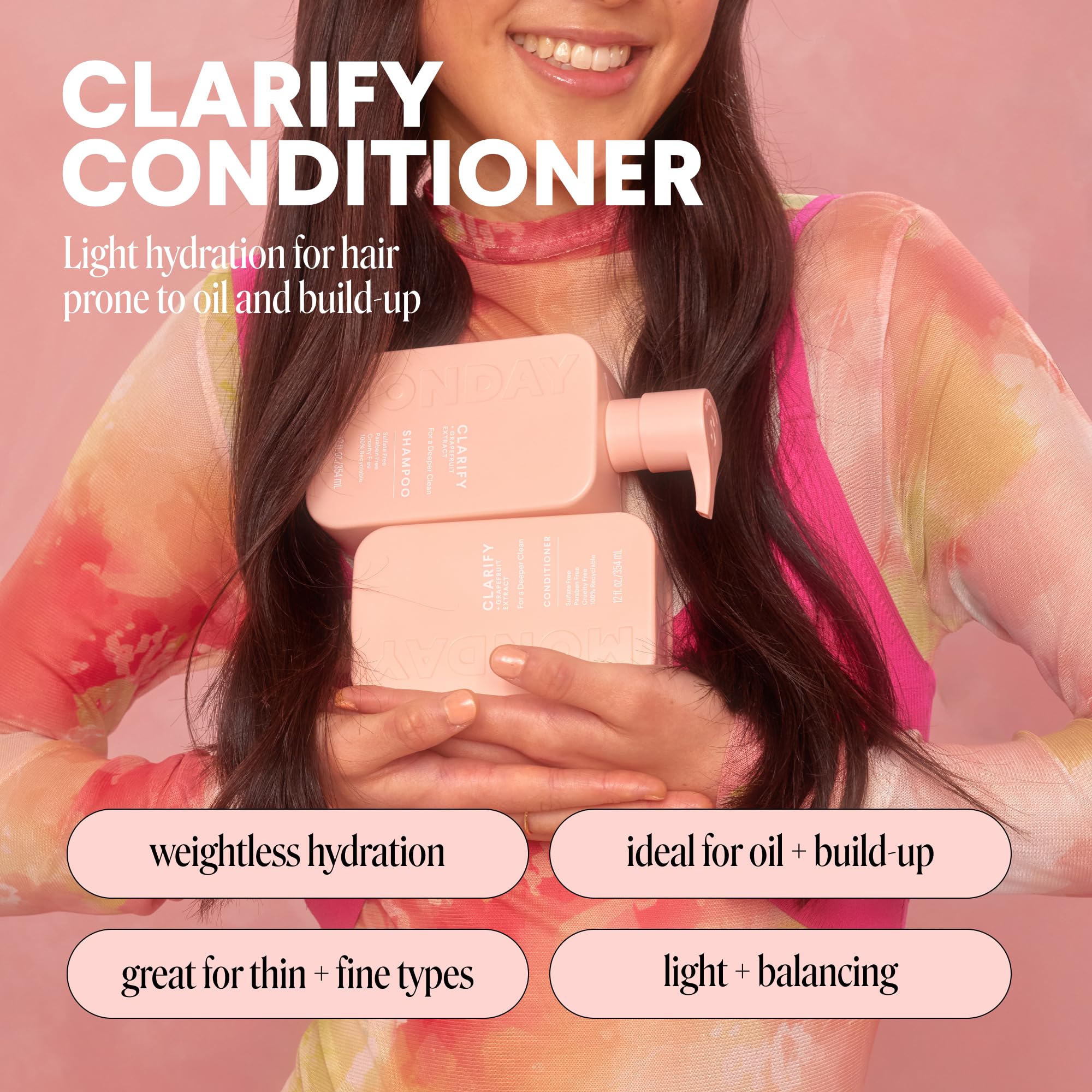 MONDAY HAIRCARE CLARIFY Conditioner with Grapefruit Extract, Coconut Oil, Shea Butter & Ceramides for Oily Hair Prone to Build-up 354 mL - Image 3