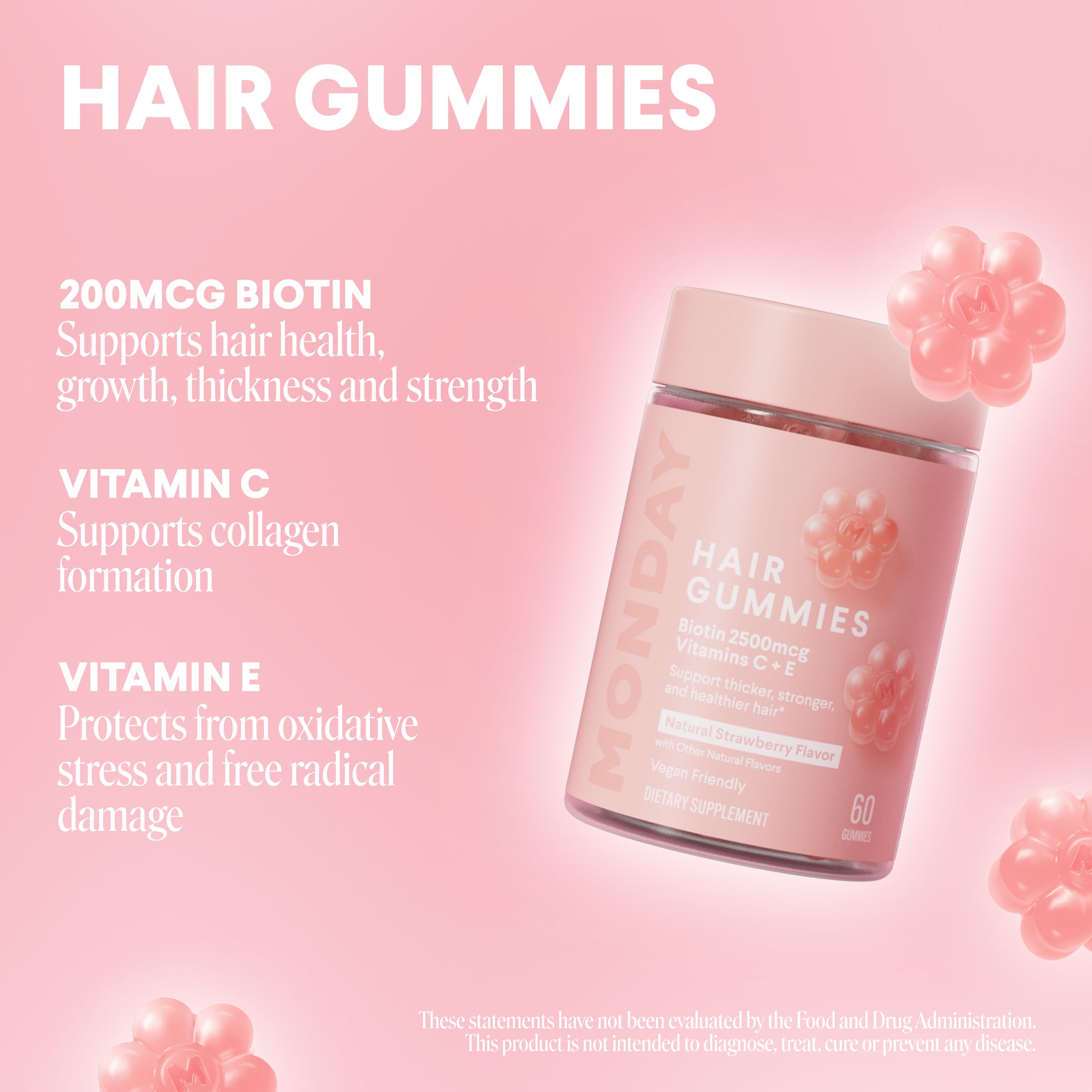 MONDAY HAIRCARE Clarify Shampoo and Conditioner Set 12oz for Oily Hair + Hair Gummies for Thicker and Stronger Hair (60 count) Strawberry Flavored - Image 3