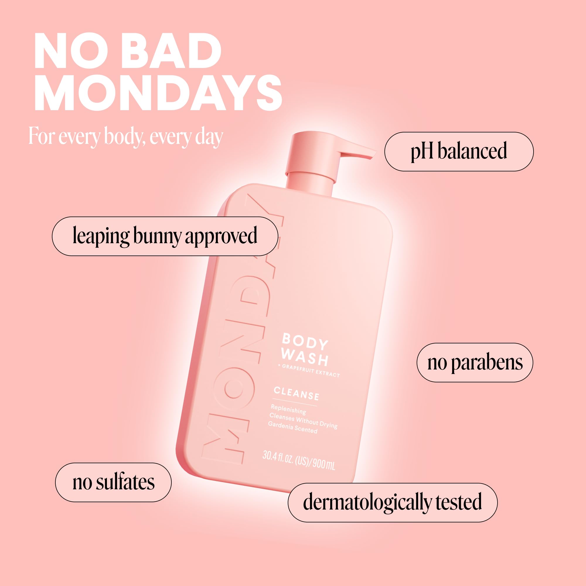 MONDAY HAIRCARE CLEANSE Body Wash with Grapefruit Extract, Hyaluronic Acid, Shea Butter, Coconut Oil for Normal to Oily/Combination Skin 900 mL - Image 6