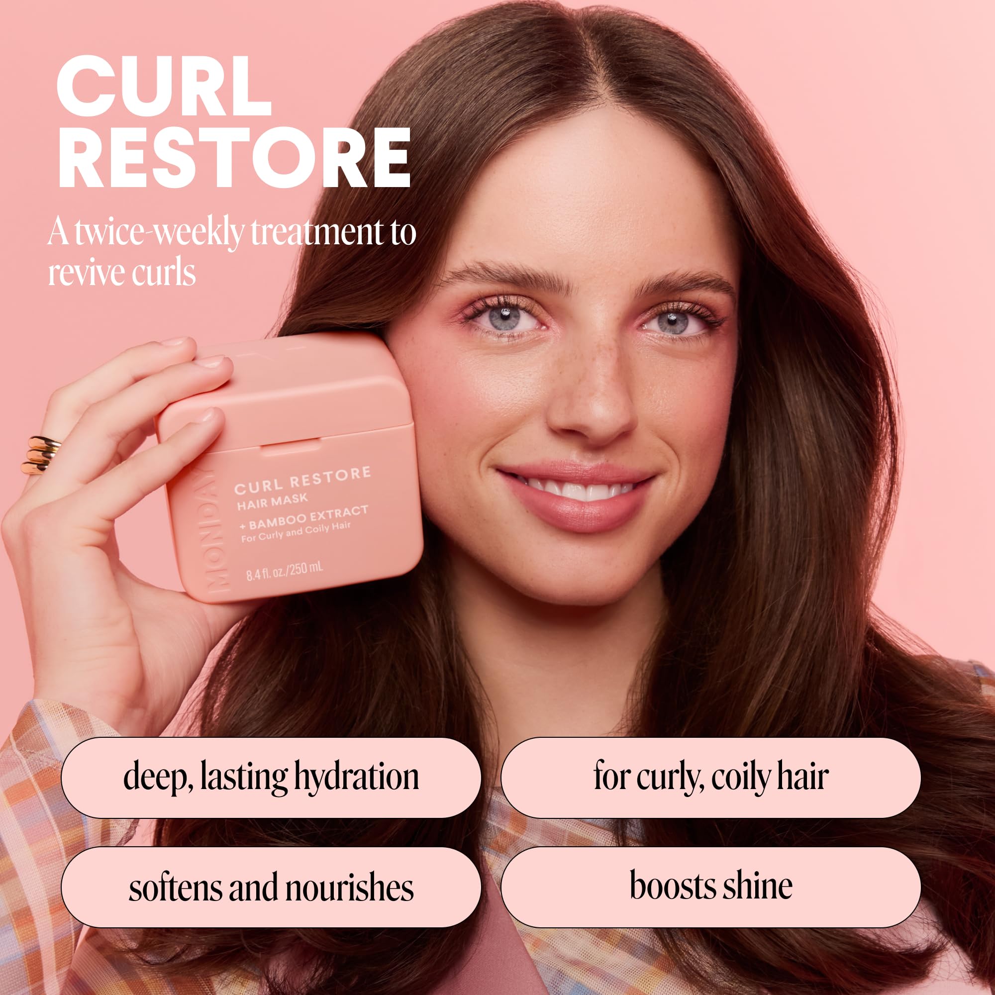 MONDAY HAIRCARE CURL RESTORE Hair Mask with Bamboo Extract, Coconut Oil & Shea Butter for Curls & Coils of all types 250 mL - Image 3