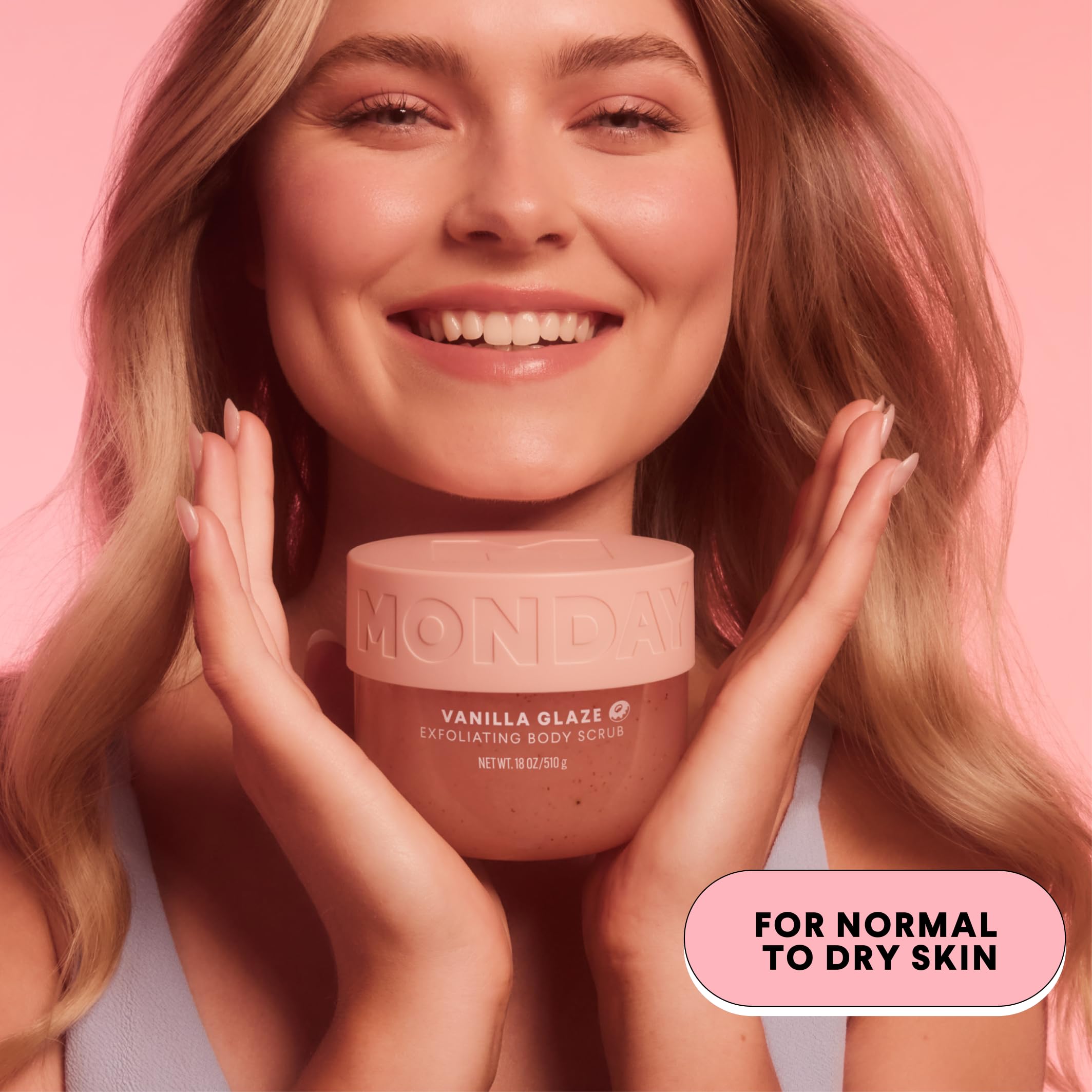 MONDAY Haircare EXFOLIATING Body Scrub – Vanilla Glaze Scent with Shea Butter & Coconut Oil, 18 oz(Pack of 2) - Image 3