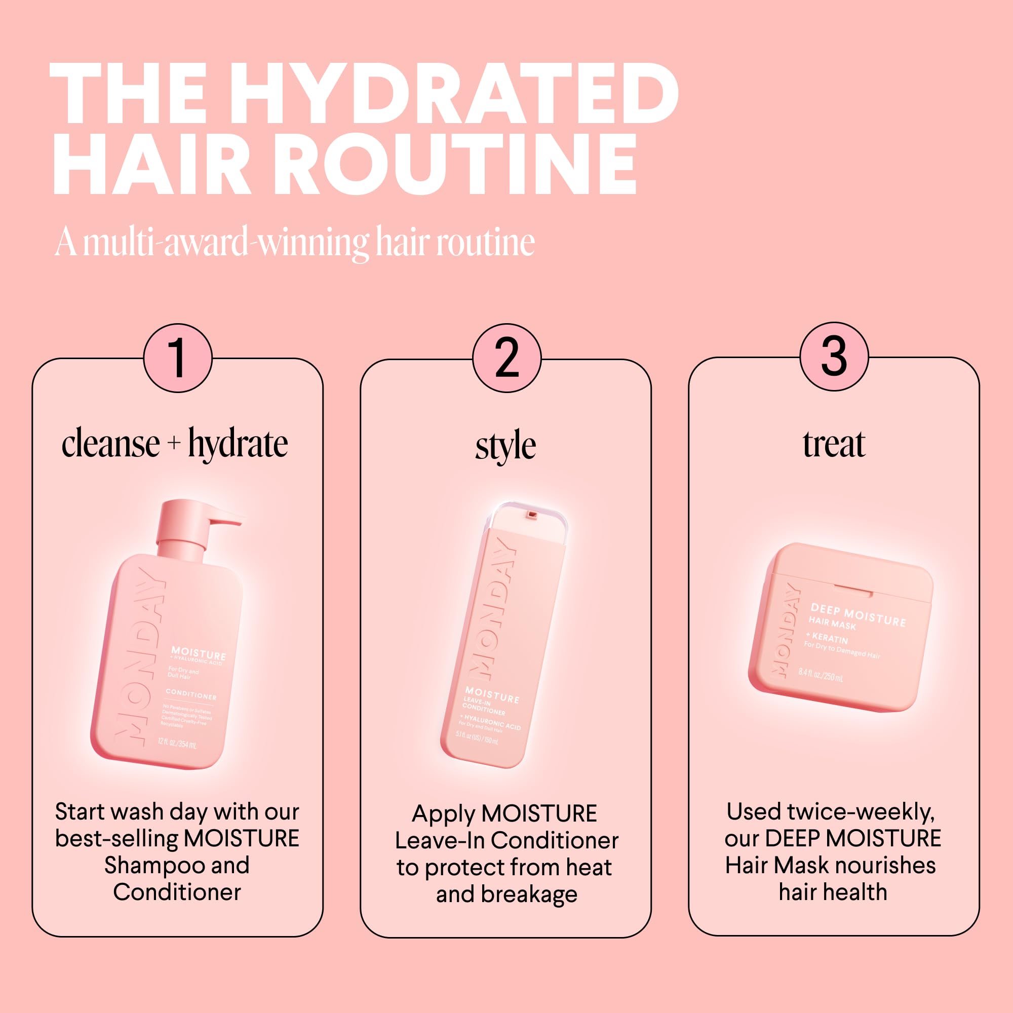MONDAY HAIRCARE MOISTURE Conditioner with Hyaluronic Acid, Coconut Oil & Shea Butter for Dry & Dull Hair 354 mL - Image 8