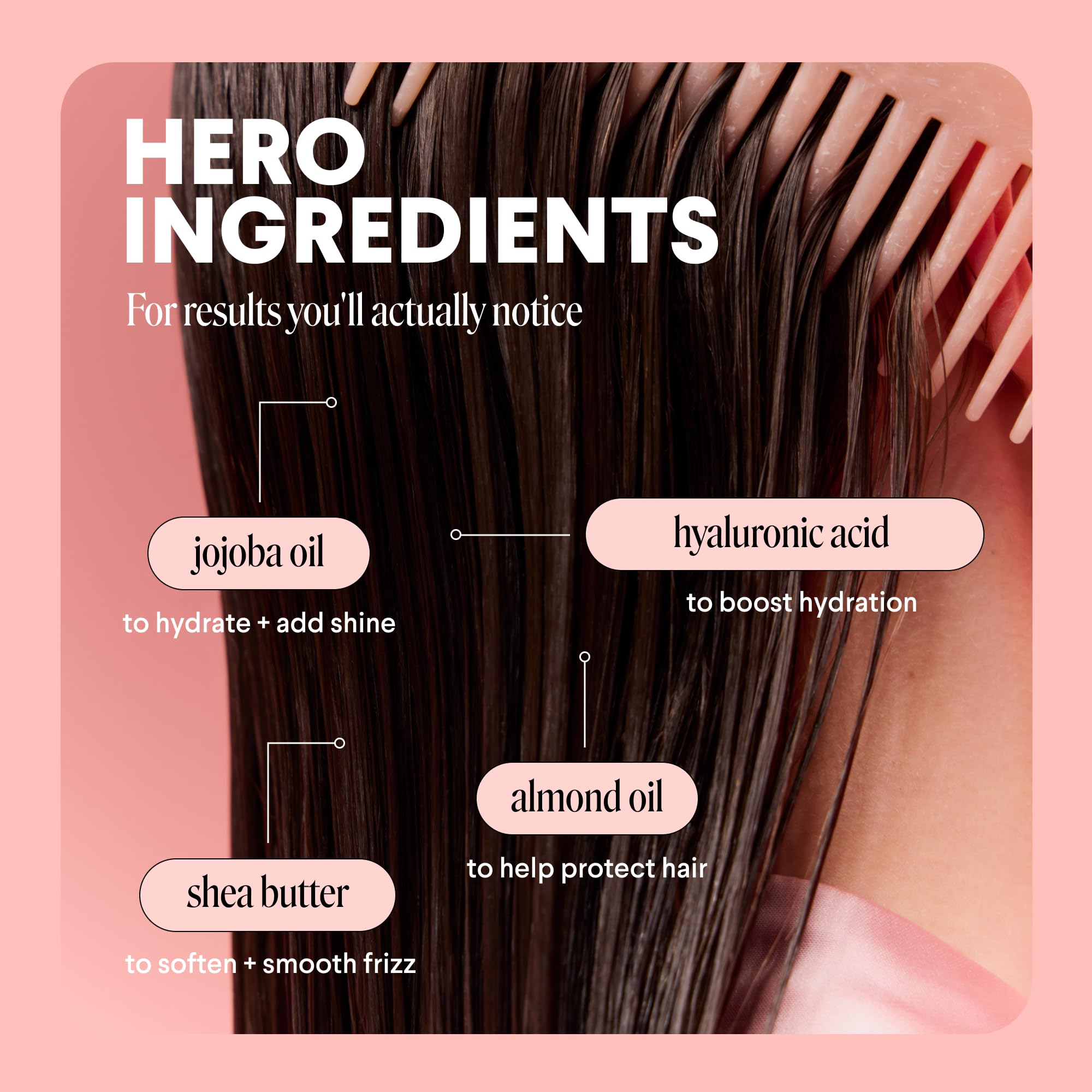MONDAY HAIRCARE MOISTURE Leave in Conditioner with Hyaluronic Acid, Jojoba & Almond Oil, Shea Butter& Wheat Protein for Dry & Dull Hair 150mL - Image 4
