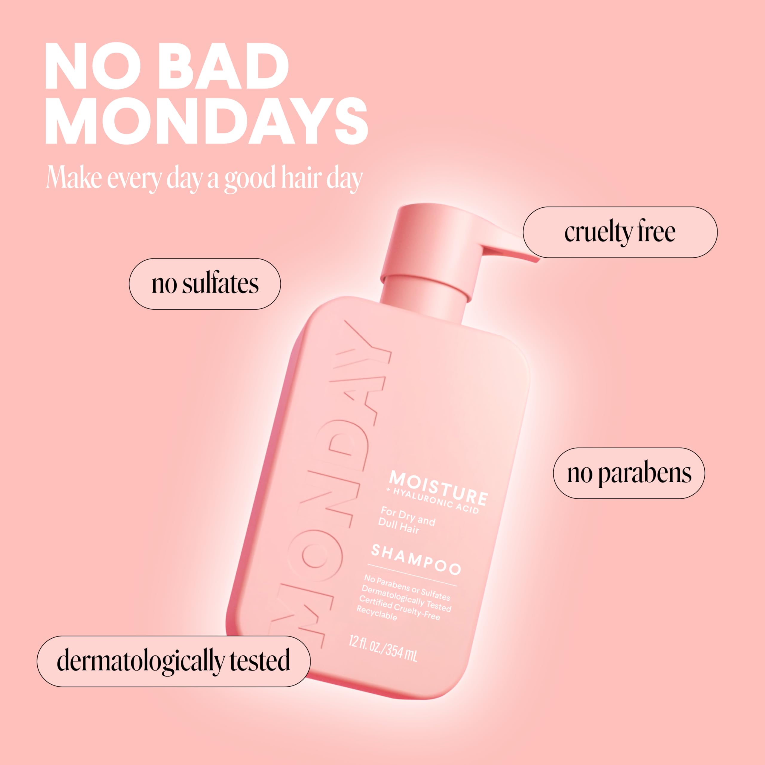 MONDAY HAIRCARE MOISTURE Shampoo with Hyaluronic Acid & Shea Butter for Dry & Dull Hair 354 mL - Image 6