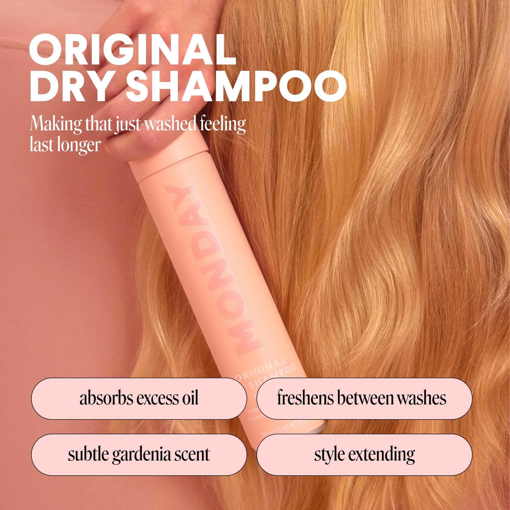 MONDAY HAIRCARE ORIGINAL Dry Shampoo with Keratin, oil-absorbing for All Hair Types 200 mL - Image 3