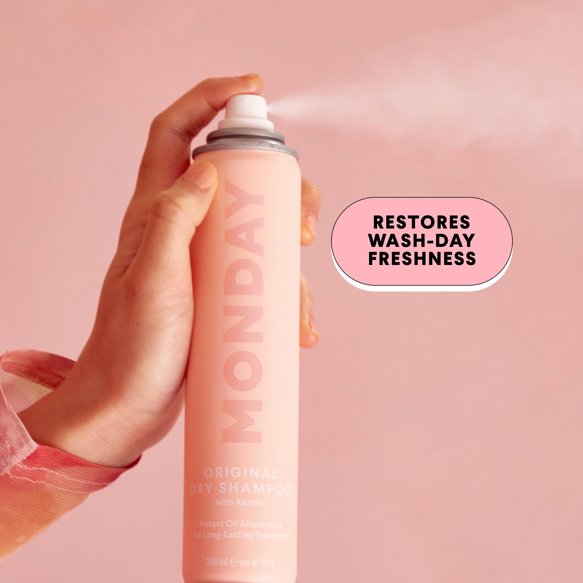 MONDAY HAIRCARE ORIGINAL Dry Shampoo with Keratin, oil-absorbing for All Hair Types 200 mL - Image 8