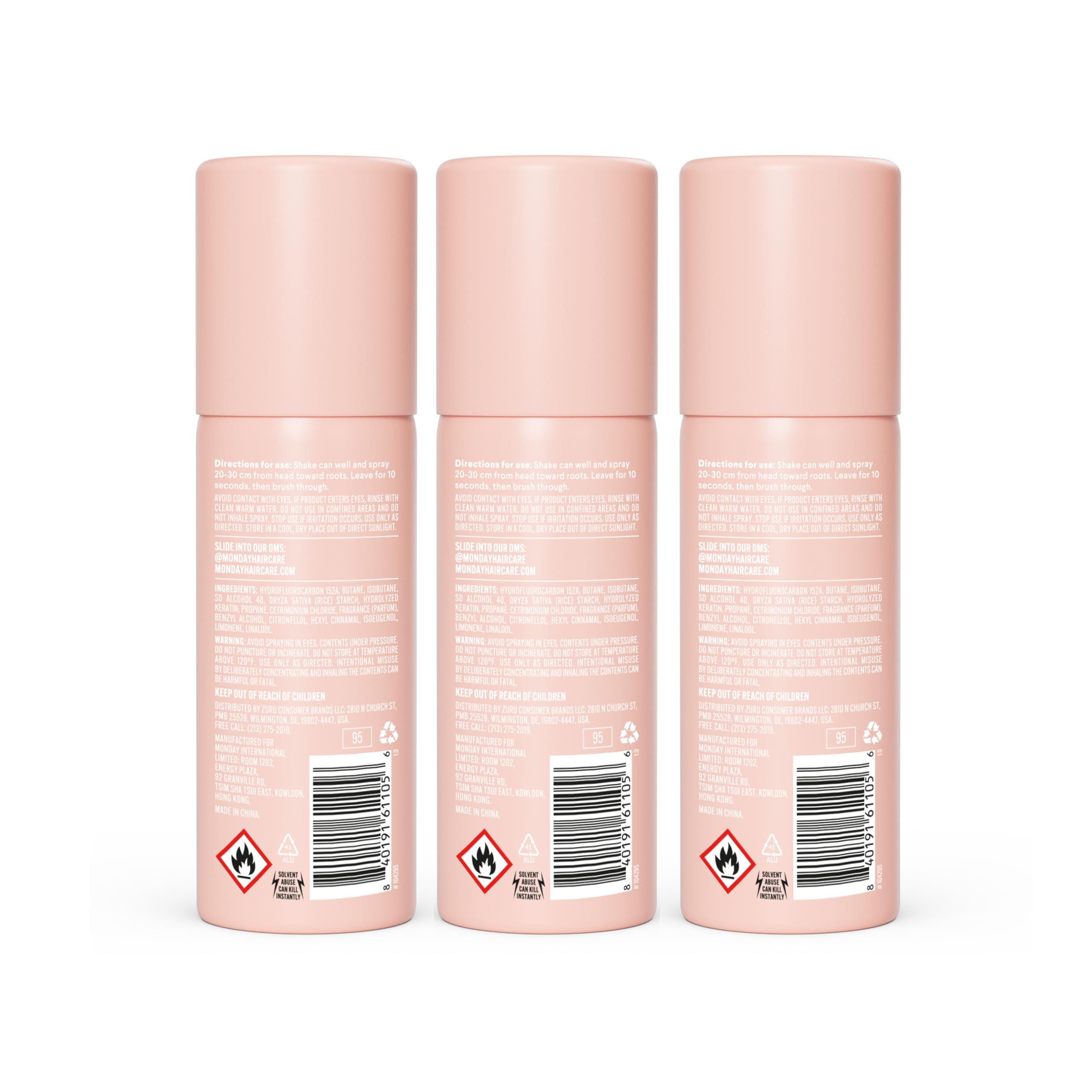 MONDAY HAIRCARE ORIGINAL Dry Shampoo with Keratin, oil-absorbing for All Hair Types 50ML (3 Pack) - Image 8