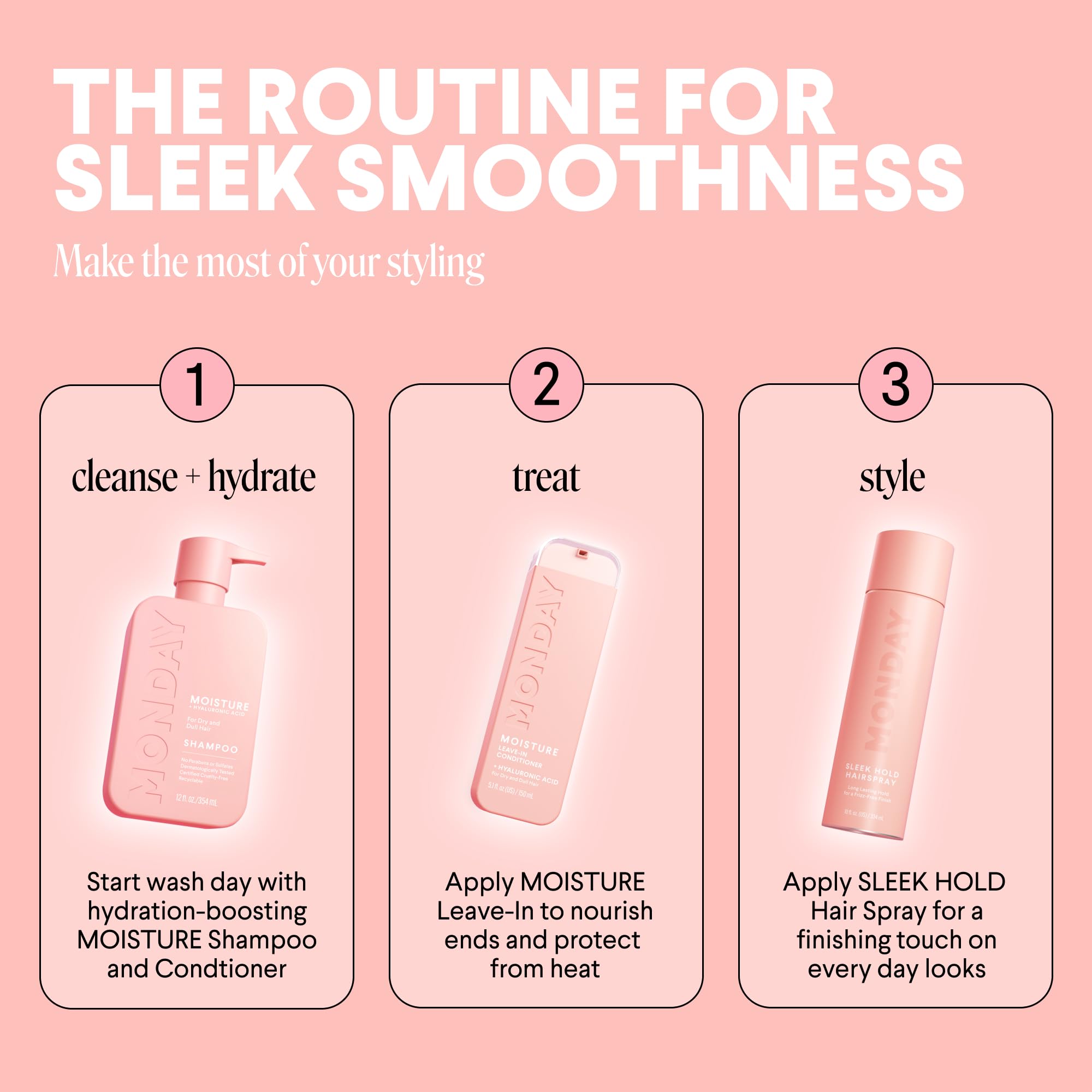 MONDAY HAIRCARE SLEEK HOLD Hairspray for long-lasting finish 329 mL - Image 9