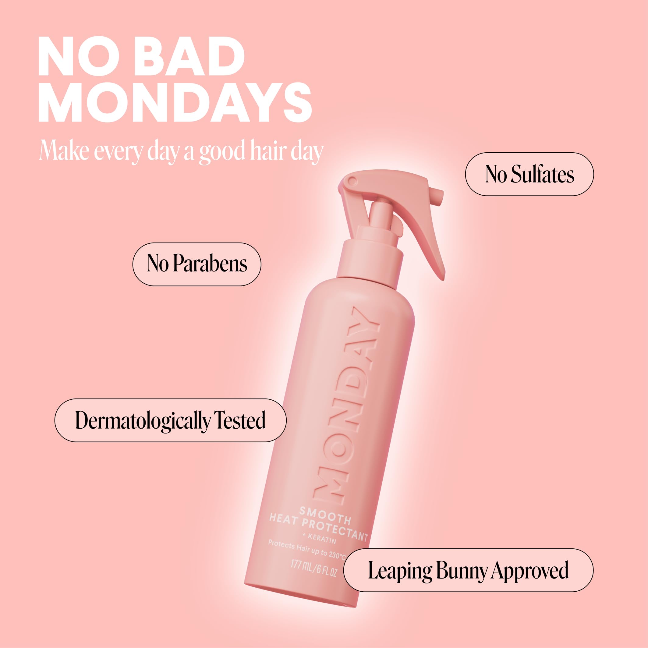 MONDAY HAIRCARE SMOOTH Heat Protectant with Keratin – 6 oz for a Smooth, Polished Finish(Pack of 2) - Image 6