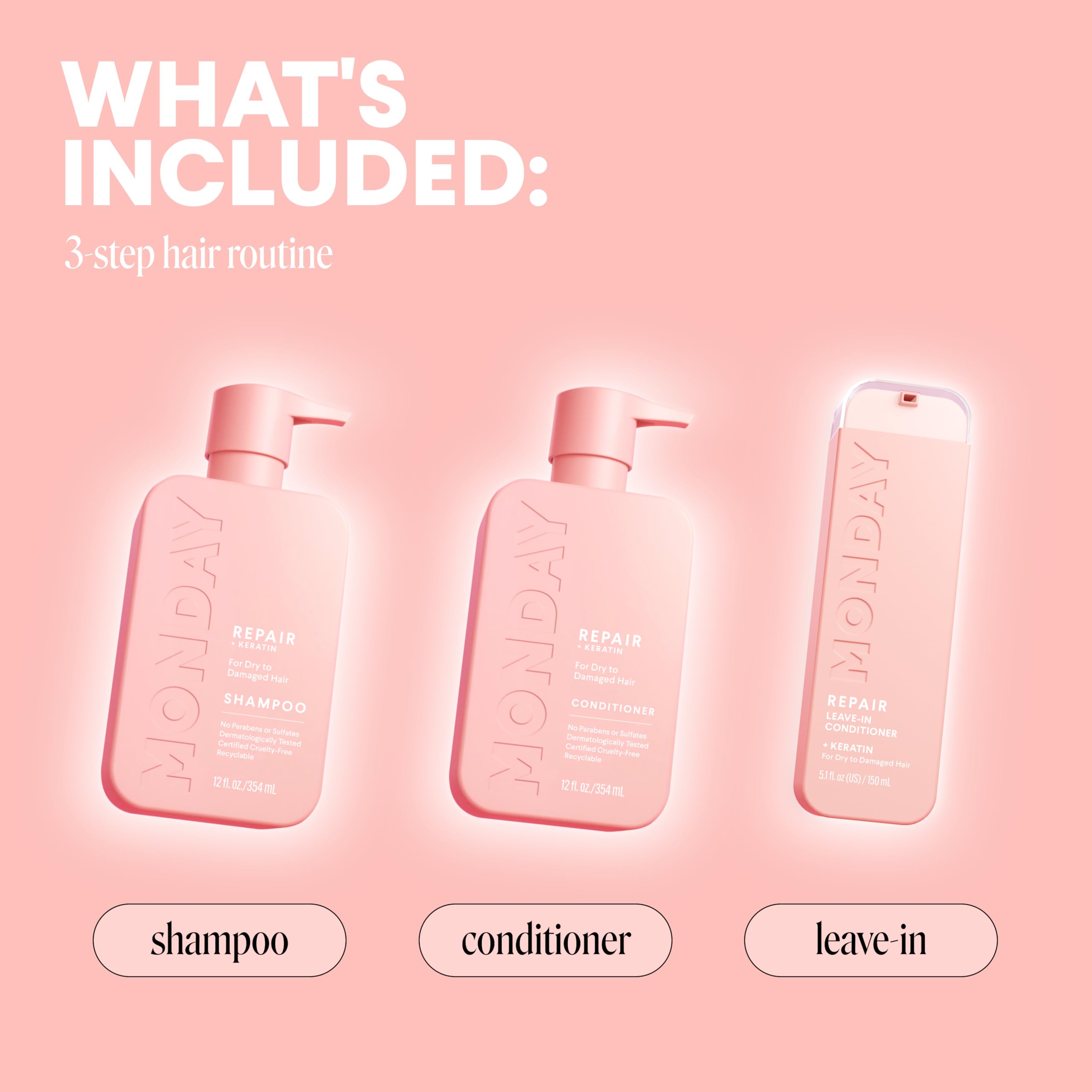 MONDAY Haircare Ultimate Repair Gift Set with REPAIR Shampoo, REPAIR Conditioner and REPAIR Leave-In - Image 7